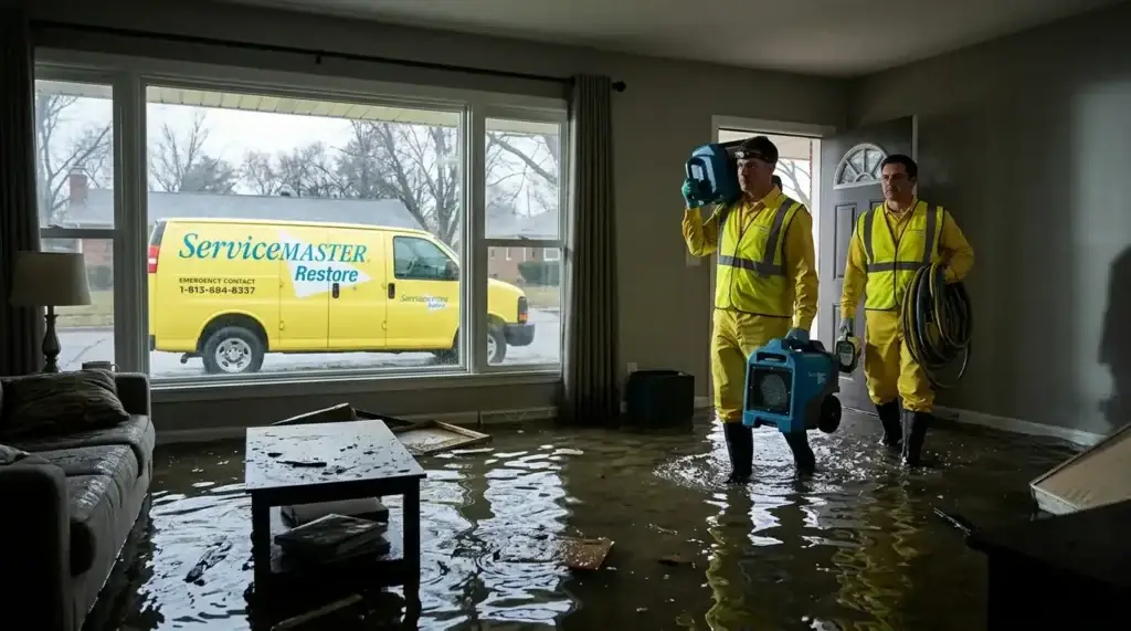 Commercial property disaster restoration by ServiceMaster Restoration Services