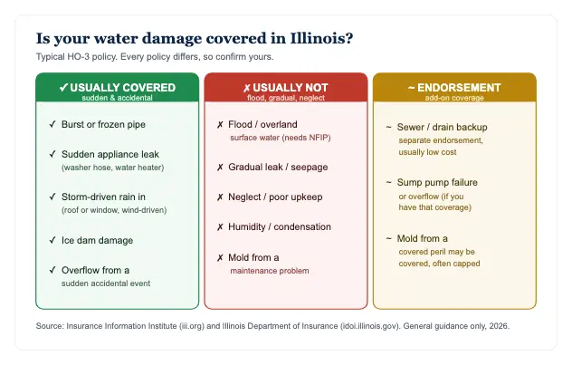 Does Homeowners Insurance Cover Water Damage in Illinois? Claims, Exclusions & How to File — data chart